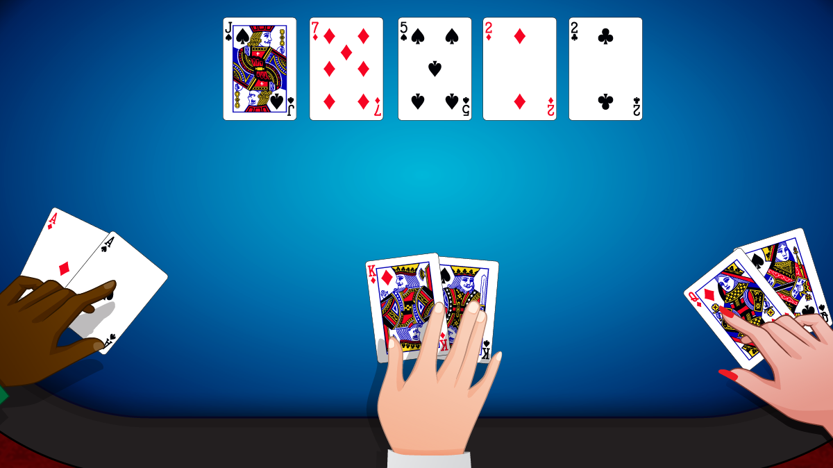 3 poker hands on poker board